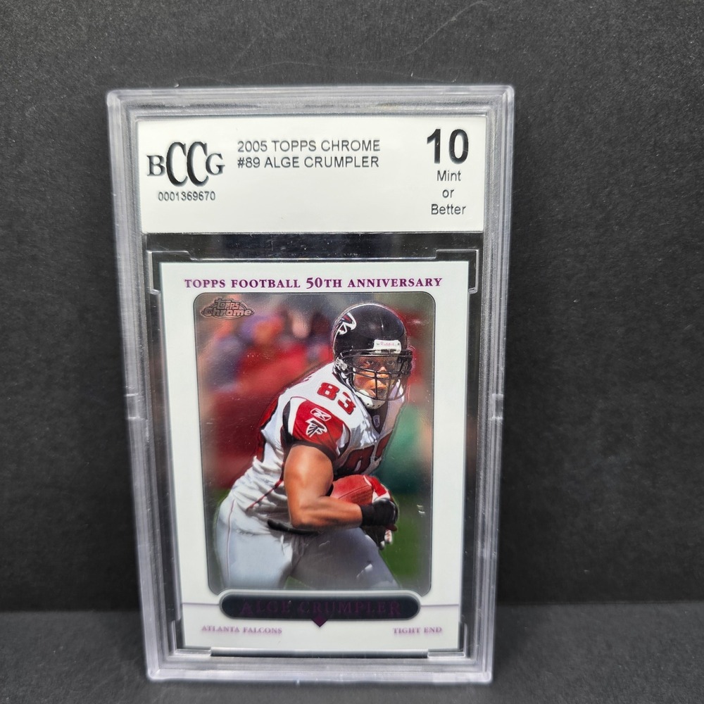 Topps Chrome Football Card Alge Crumpler 2005 #89 BCCG 10 Atlanta Falcons